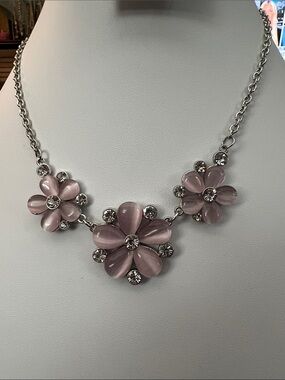 Paparazzi Pink Flower Cluster Statement Necklace - Women Jewelry